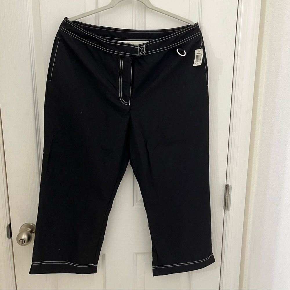 NWT - Style & Company Sport black capri pants. Size 12.